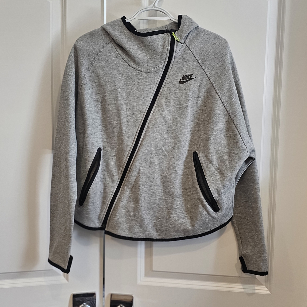 Nike Women's Heather Gray Bomber Jacket with Black Details